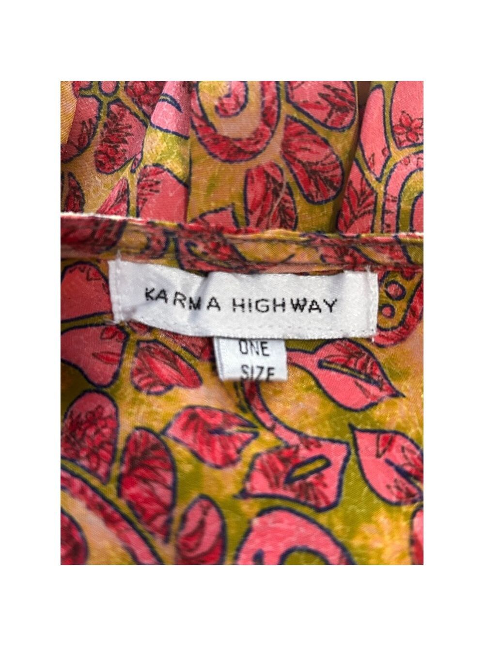 Karma Highway Pink Floral Boho Maxi Dress One Size Gypsy Style - Picture 9 of 13